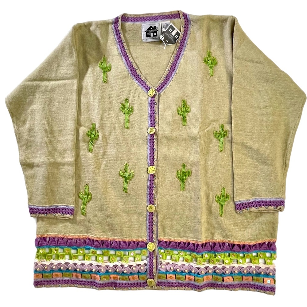 NWT NEW Beautiful Storybook Knits “Southwestern Maze” LS  Sweater 2X